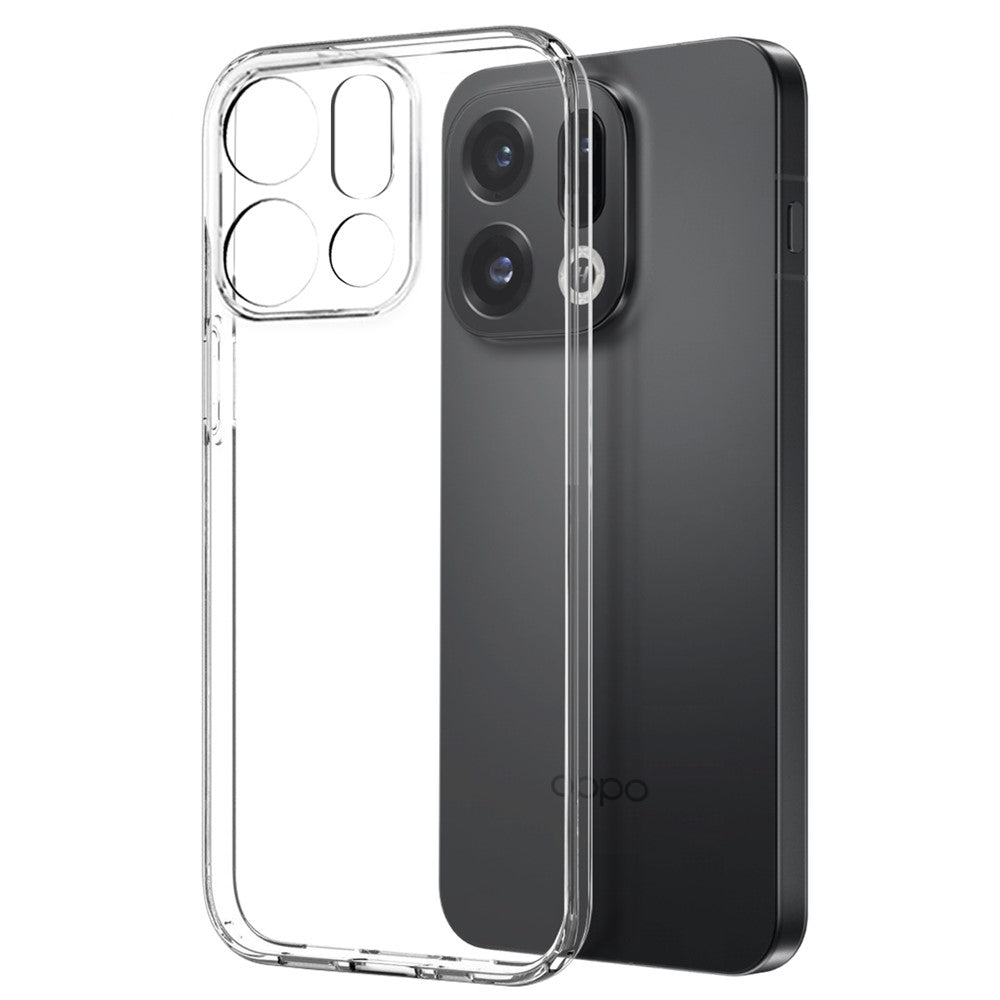 NORTHJO For Oppo Find X9 5G Case Soft TPU Clear Phone Cover with Tempered Glass Screen Protector (Support Fingerprint Unlock)