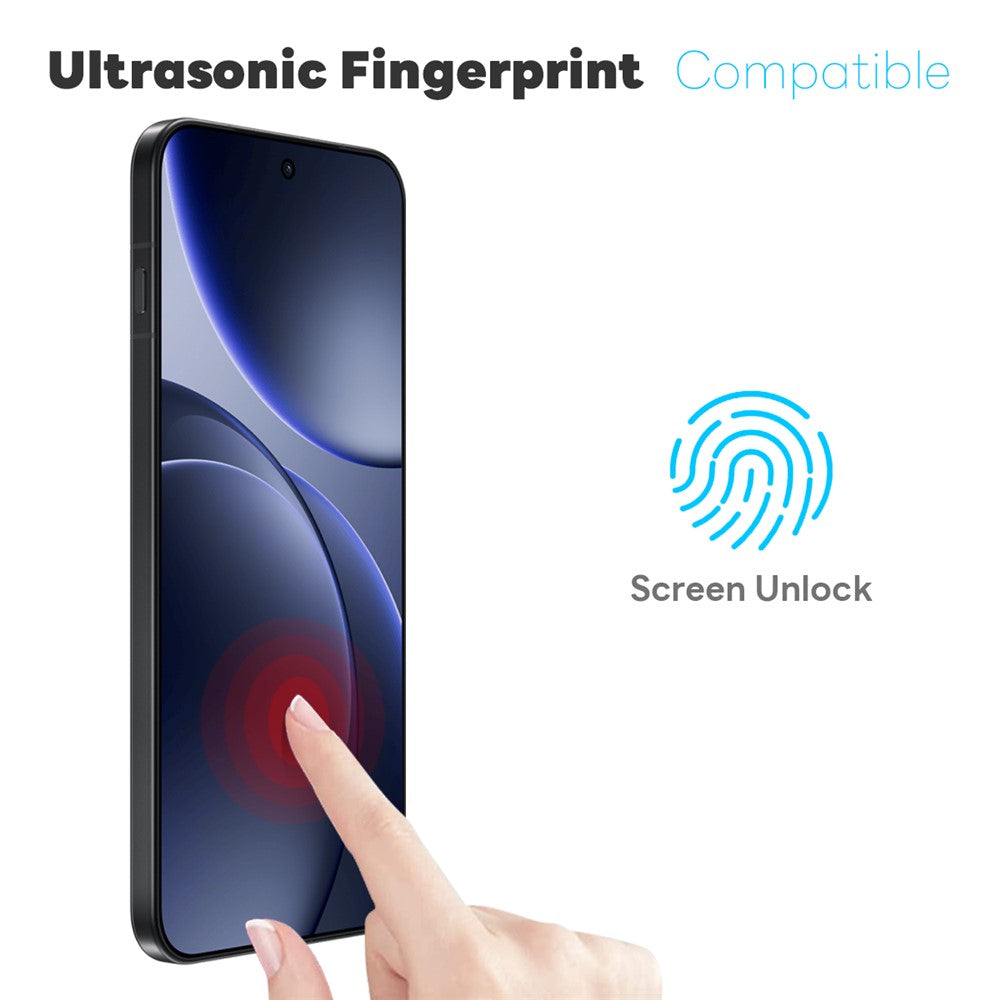 NORTHJO For Oppo Find X9 5G Case Soft TPU Clear Phone Cover with Tempered Glass Screen Protector (Support Fingerprint Unlock)