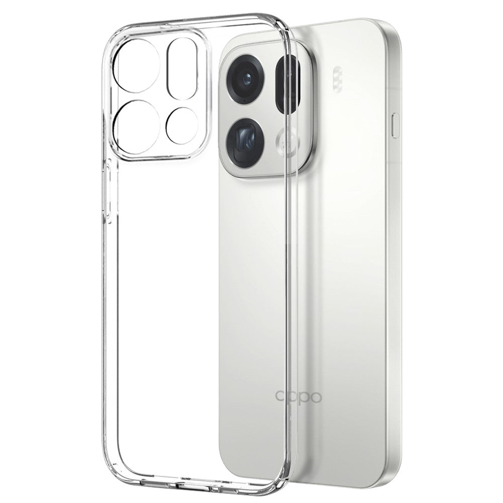 NORTHJO For Oppo Find X9 Pro 5G Case Soft TPU Clear Phone Cover with Tempered Glass Screen Protector (Support Fingerprint Unlock)