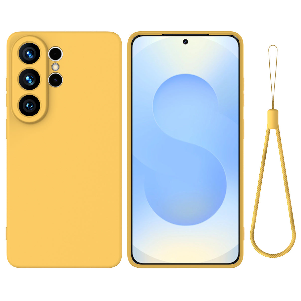 Til Samsung Galaxy S26 Ultra Flydende Silikone Cover Telefon Bagside med Håndrem