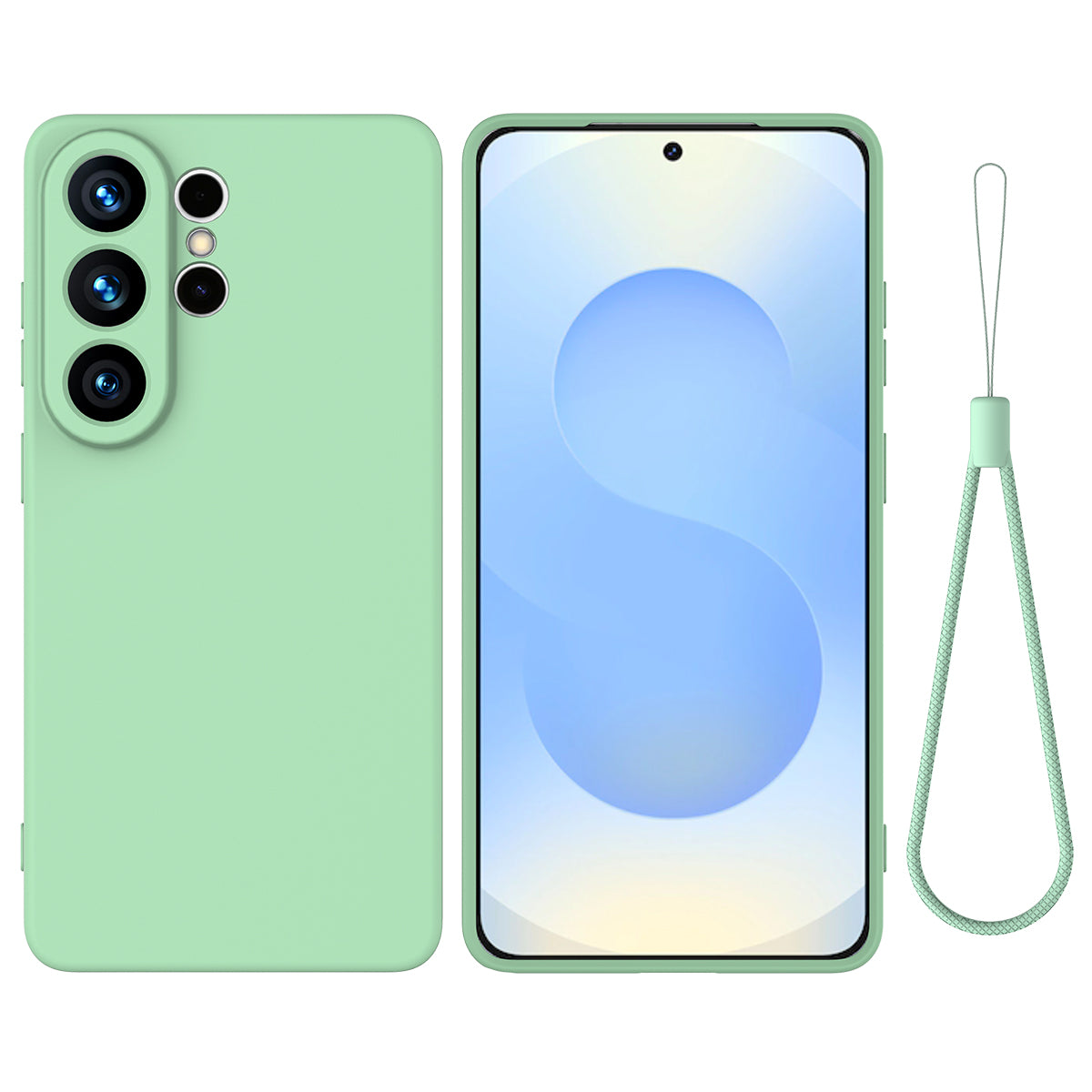 Til Samsung Galaxy S26 Ultra Flydende Silikone Cover Telefon Bagside med Håndrem