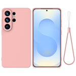 Til Samsung Galaxy S26 Ultra Flydende Silikone Cover Telefon Bagside med Håndrem