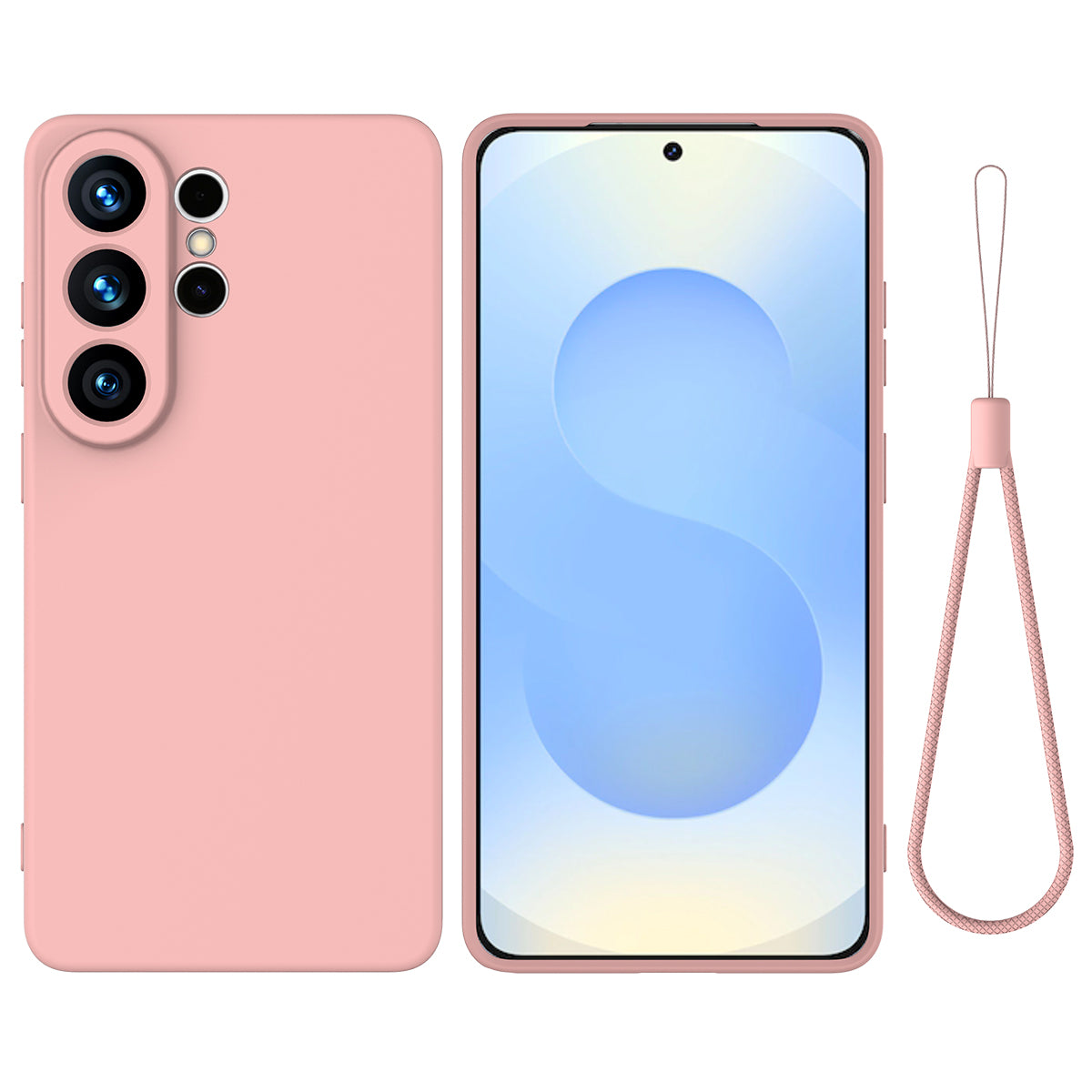 Til Samsung Galaxy S26 Ultra Flydende Silikone Cover Telefon Bagside med Håndrem