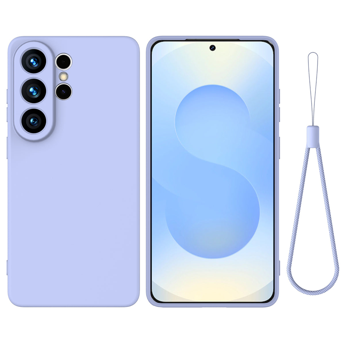 Til Samsung Galaxy S26 Ultra Flydende Silikone Cover Telefon Bagside med Håndrem