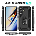 Samsung Galaxy S26-skal PC + TPU-mobilskal med stöd
