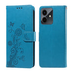Til Honor Play10 4G Læder Cover Sommerfugle Blomsterpræg Tegnebog Stativ Cover