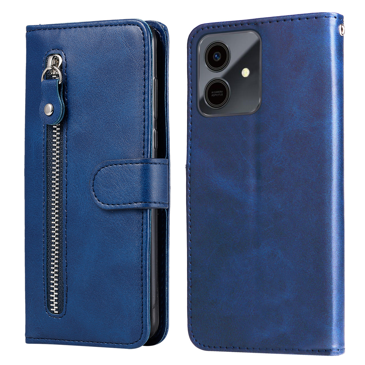 For Honor Play10 4G PU Leather Cases with Zipper Pocket Wallet Phone Cover Stand
