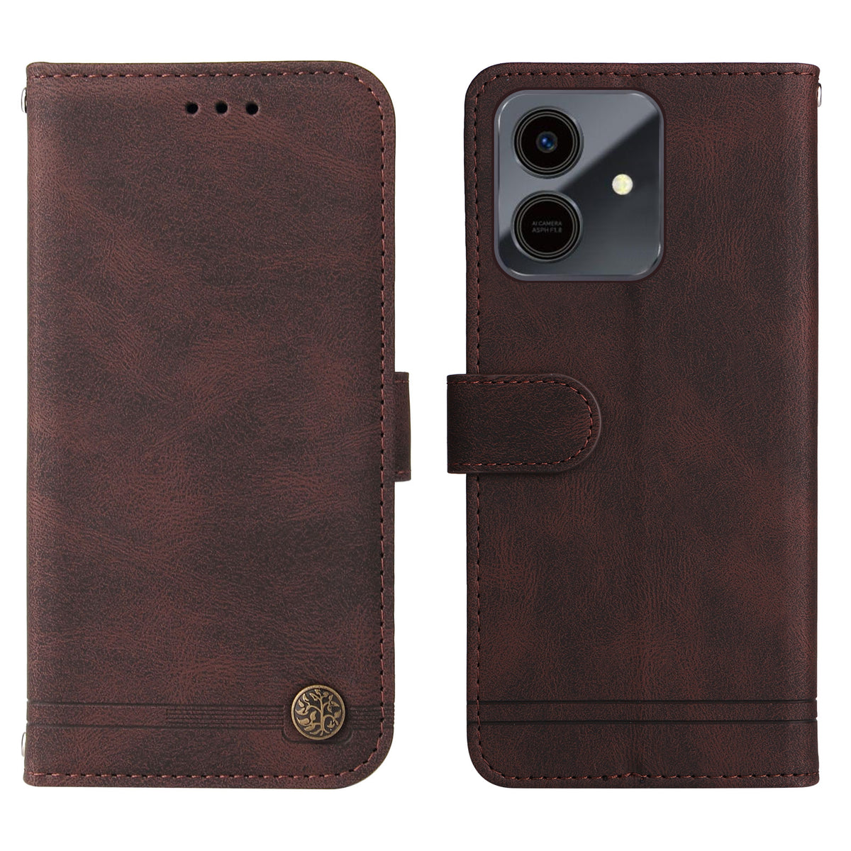 For Honor Play10 4G Leather Wallet Cases Skin Touch Phone Cover Stand with Strap
