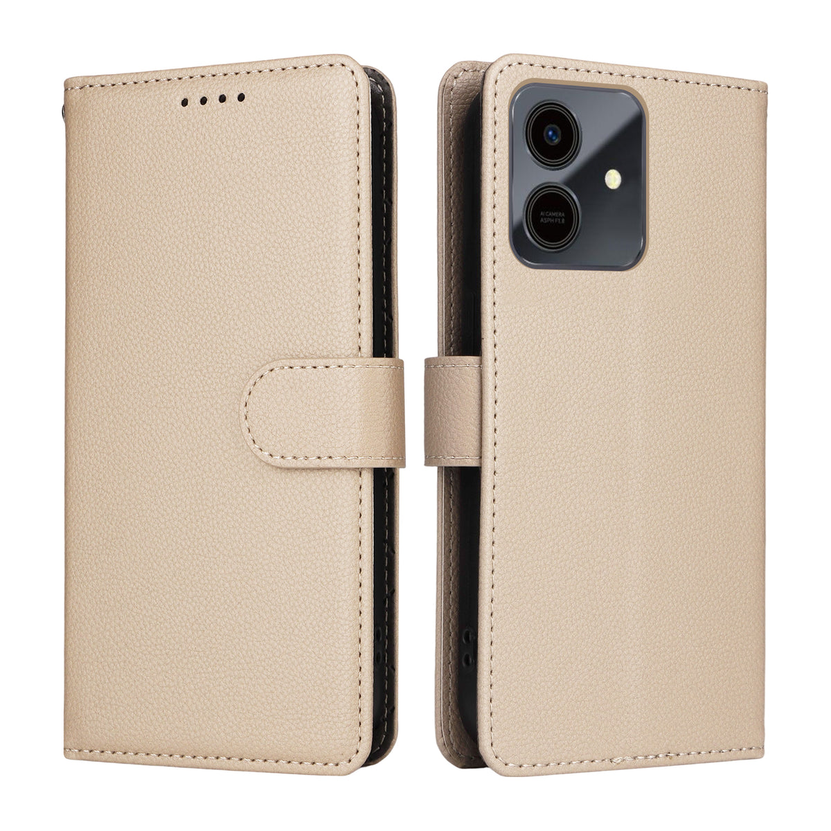 For Honor Play10 4G Case RFID Blocking 3 Card Slots PU Leather Phone Cover with Wrist Strap