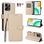 For Honor Play10 4G Case RFID Blocking 3 Card Slots PU Leather Phone Cover with Wrist Strap