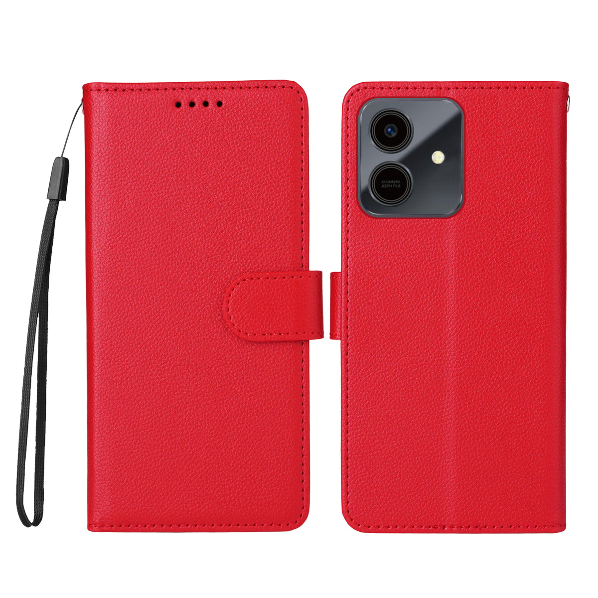 For Honor Play10 4G Case RFID Blocking 3 Card Slots PU Leather Phone Cover with Wrist Strap