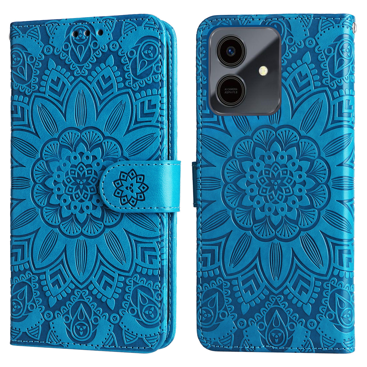 For Honor Play10 4G Cover med Solrosaftryk i Læder Tegnebog Telefoncover