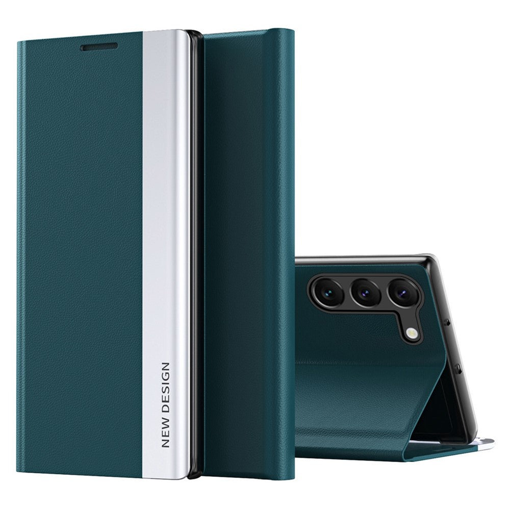 For Samsung Galaxy S23 Electroplating PU Leather Flip Viewing Stand Cover Cell Phone Case