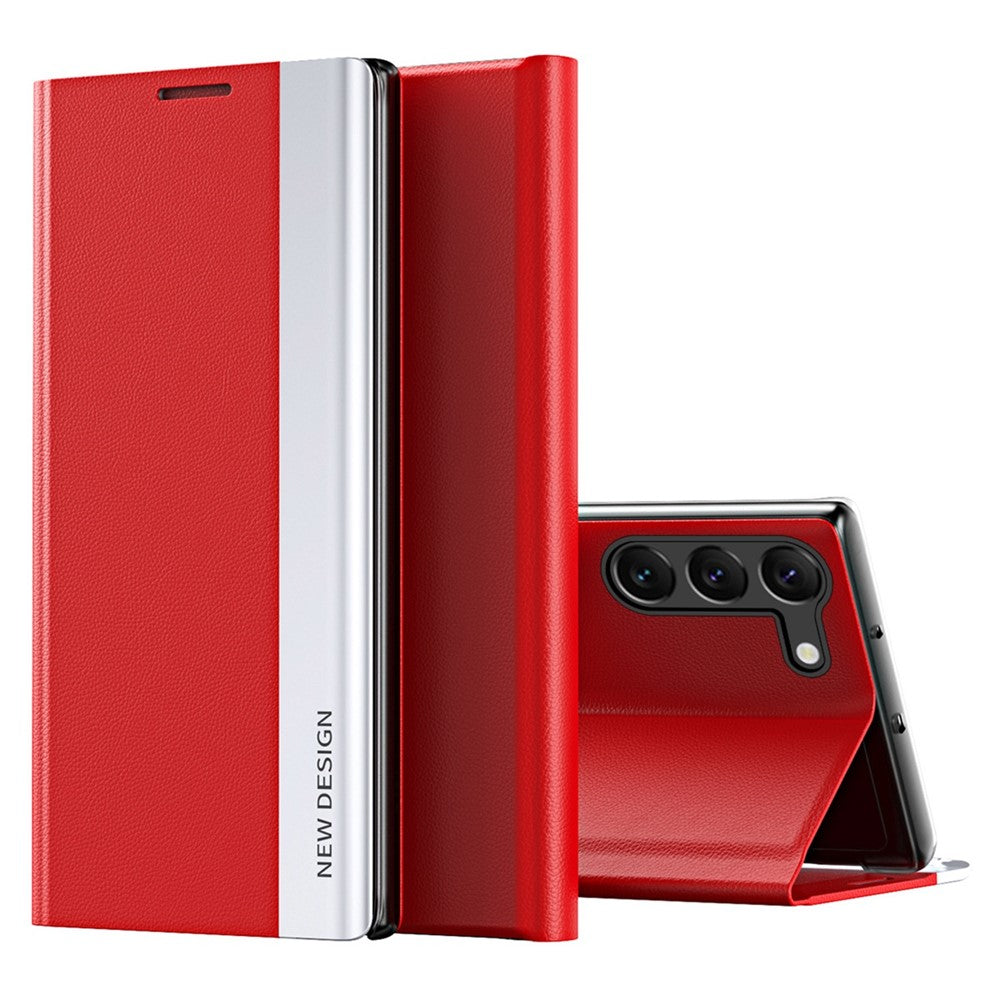For Samsung Galaxy S23 Electroplating PU Leather Flip Viewing Stand Cover Cell Phone Case