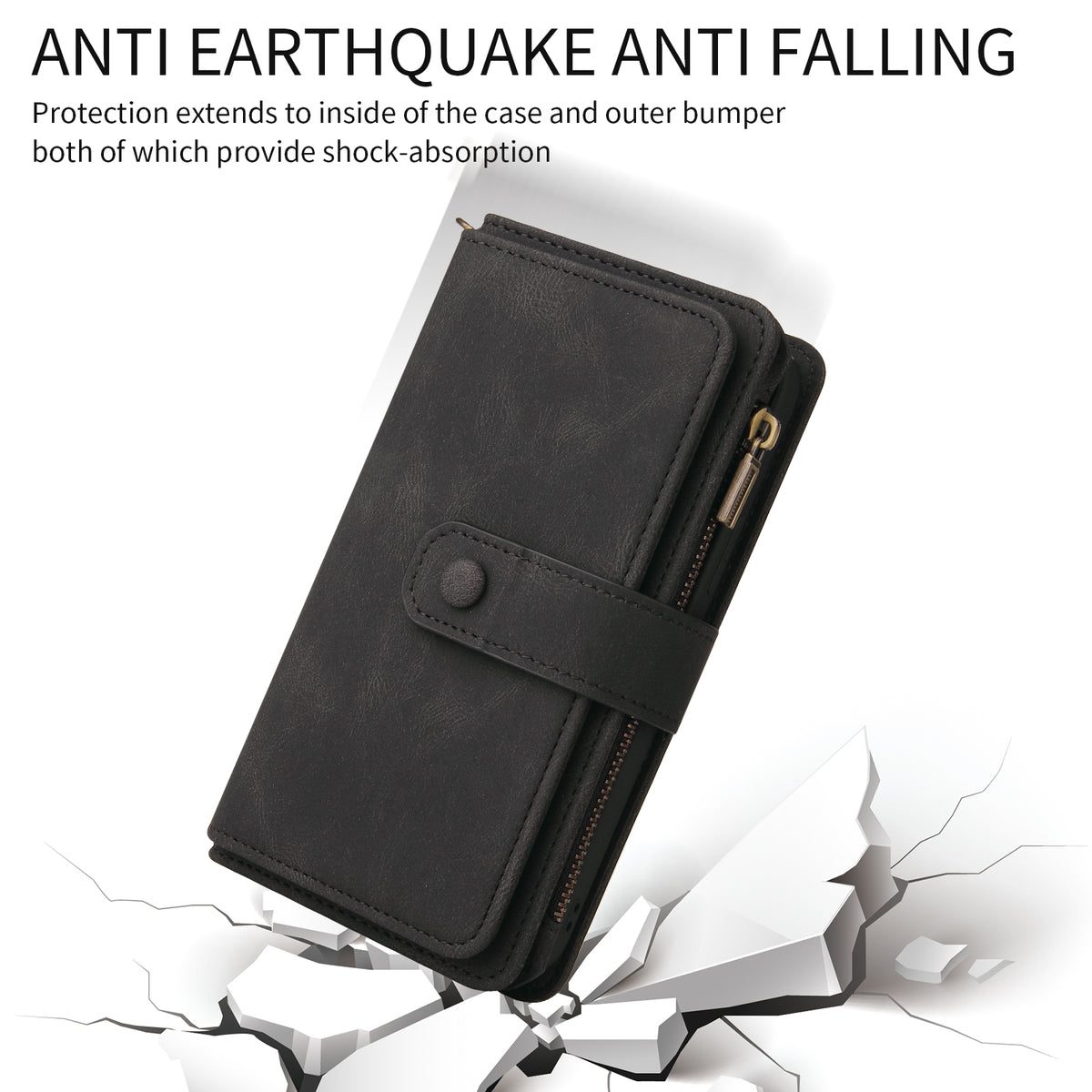 For Samsung Galaxy A57 5G Zipper Wallet Case with 15 Card Slots and Strap Leather Phone Cover