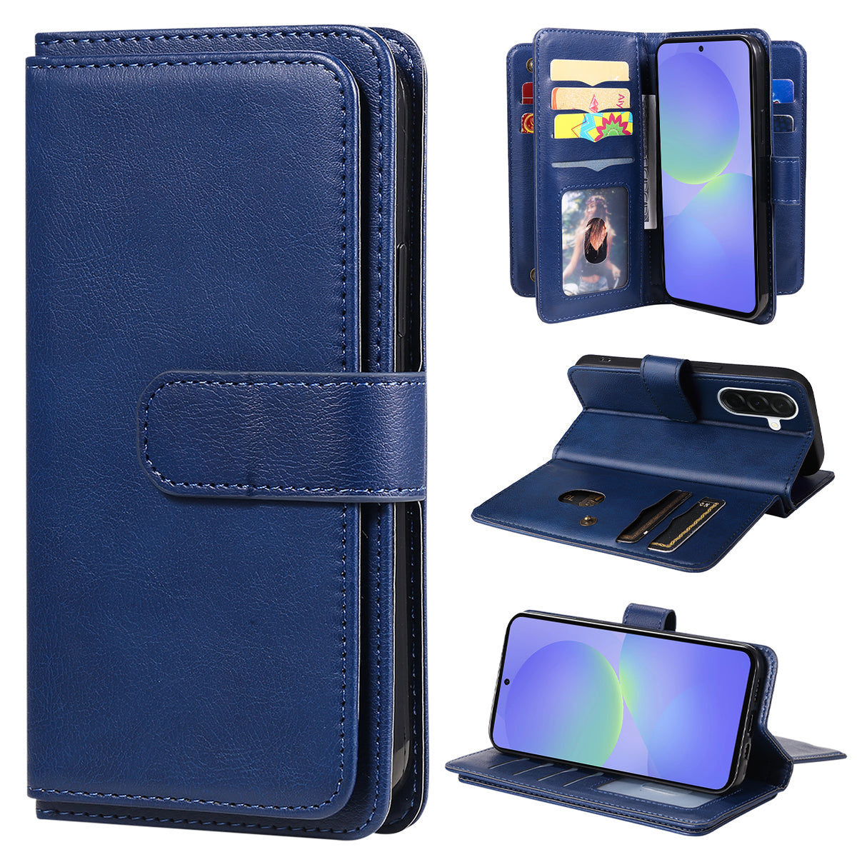 For Samsung Galaxy A37 5G Leather Case with 10 Card Holder Phone Cover Stand