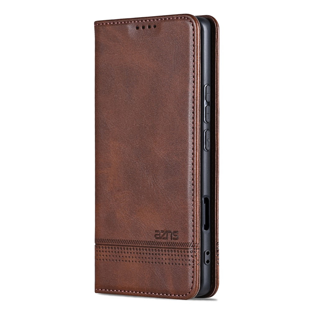 AZNS For Honor 500 5G Case Cowhide Texture PU Leather Wallet Phone Cover