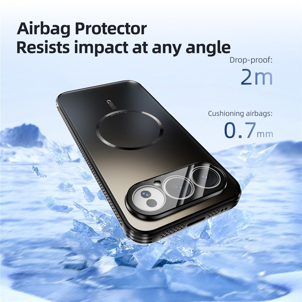 ABEEL For Honor 500 5G Magnetisk Etui TPU PC Kølende Mat Telefon Bagcover med Linsefilm