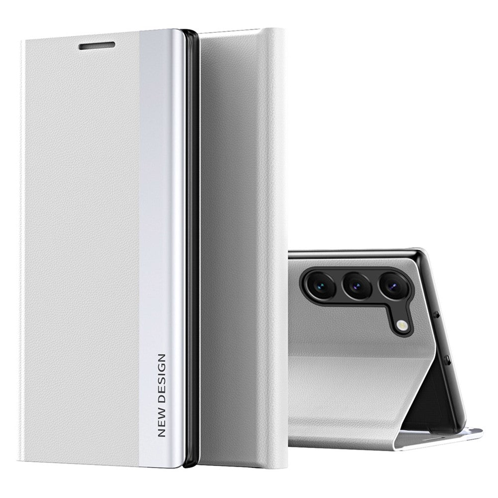 For Samsung Galaxy S23+ Electroplating Protective Case PU Leather Flip Stand Cover Phone Case