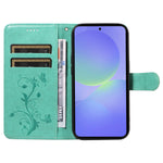 For Samsung Galaxy A37 5G PU Leather Cases Flower Pattern Wallet Stand Phone Cover with Strap