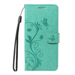 For Samsung Galaxy A37 5G PU Leather Cases Flower Pattern Wallet Stand Phone Cover with Strap