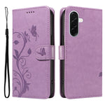 For Samsung Galaxy A37 5G PU Leather Cases Flower Pattern Wallet Stand Phone Cover with Strap