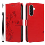 For Samsung Galaxy A37 5G PU Leather Cases Flower Pattern Wallet Stand Phone Cover with Strap
