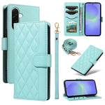 For Samsung Galaxy A37 5G Wallet Case Rhombus Leather Phone Cover with Strap