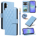 For Samsung Galaxy A37 5G Wallet Case Rhombus Leather Phone Cover with Strap
