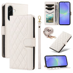 For Samsung Galaxy A37 5G Wallet Case Rhombus Leather Phone Cover with Strap