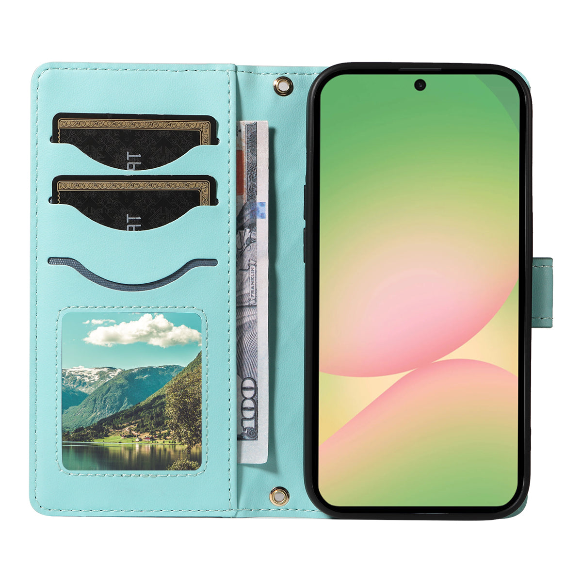 For Samsung Galaxy A57 5G Wallet Case Rhombus Leather Phone Cover with Strap