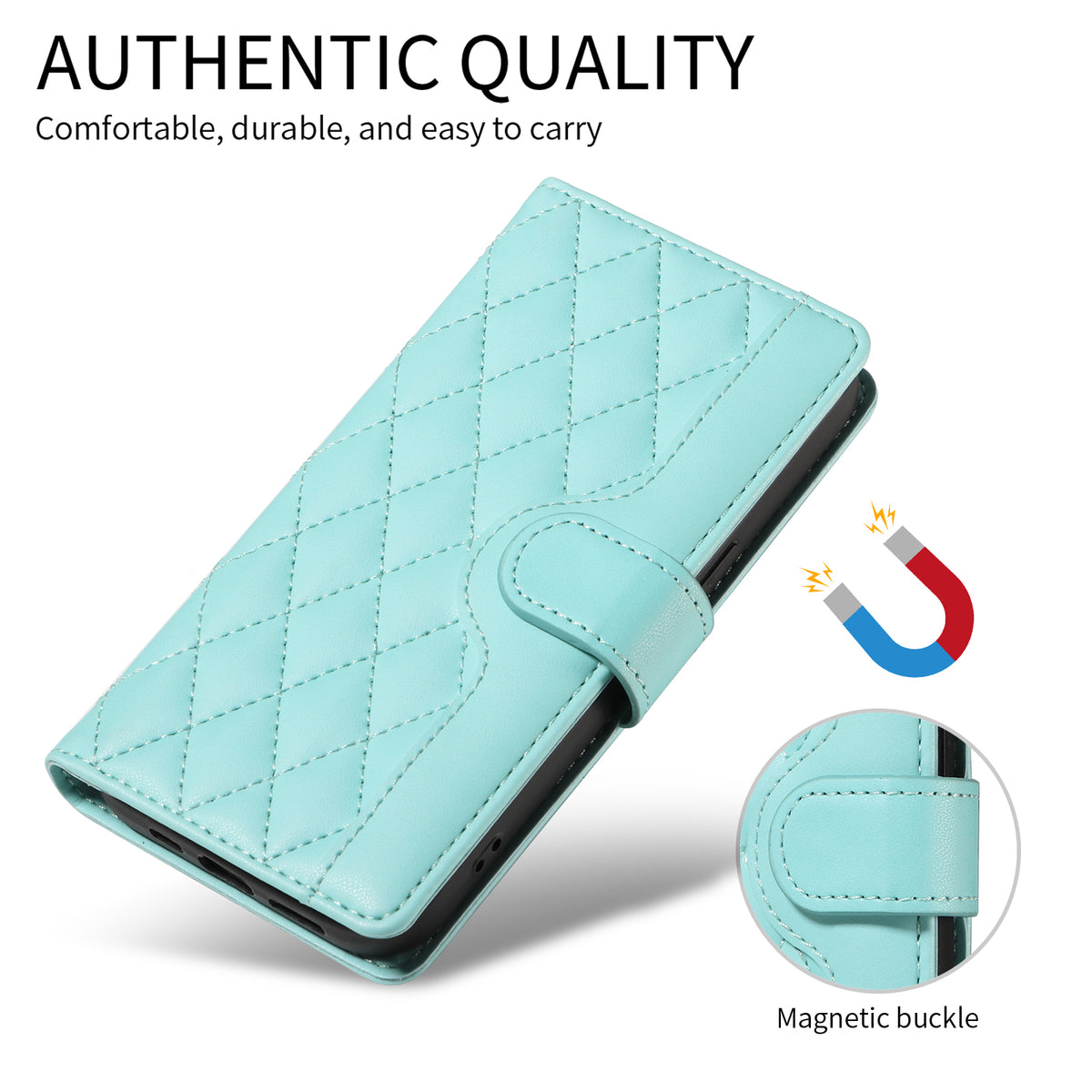 For Samsung Galaxy A57 5G Wallet Case Rhombus Leather Phone Cover with Strap