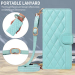For Samsung Galaxy A57 5G Wallet Case Rhombus Leather Phone Cover with Strap