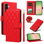 For Samsung Galaxy A57 5G Wallet Case Rhombus Leather Phone Cover with Strap