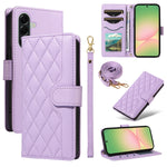 For Samsung Galaxy A57 5G Wallet Case Rhombus Leather Phone Cover with Strap