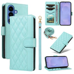 For Samsung Galaxy S26+ Wallet Case Rhombus Leather Phone Cover with Strap