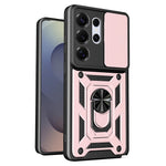 AMORUS-cover til Samsung Galaxy S26 Ultra, PC + TPU-mobilcover med stativ og kameralinsedæksel