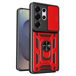 AMORUS Fodral till Samsung Galaxy S26 Ultra Ställ PC + TPU Mobilskal med skjutbart kameralinsskydd