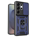 AMORUS-cover til Samsung Galaxy S26 Ultra, PC + TPU-mobilcover med stativ og kameralinsedæksel