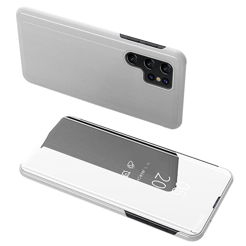 Samsung Galaxy S23 Ultra Flip Läderfodral med Stativ Helkroppsskyddande mobilfodral