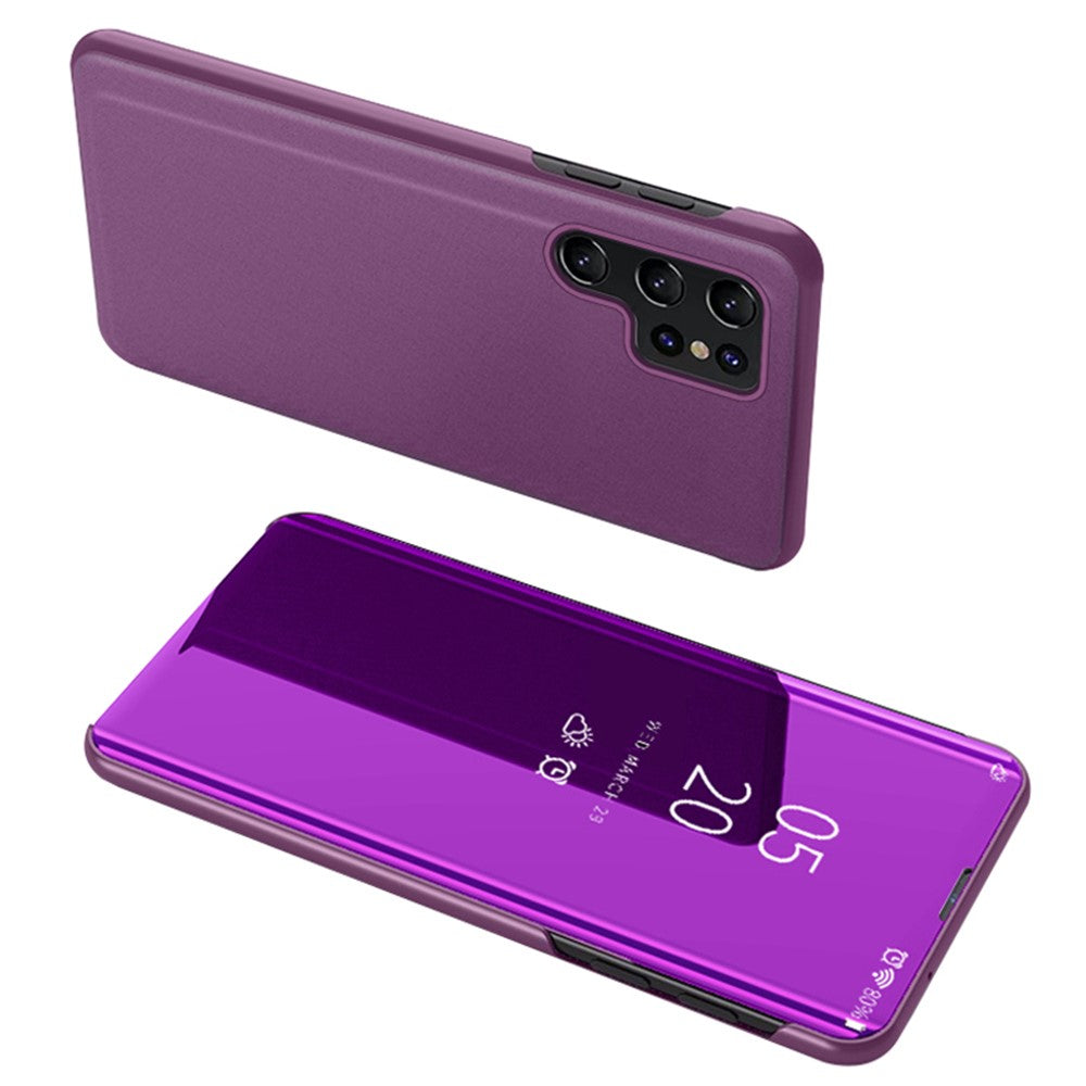 Samsung Galaxy S23 Ultra Flip Läderfodral med Stativ Helkroppsskyddande mobilfodral