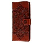 Til Samsung Galaxy A37 5G Etui PU Læder Mandala Præget Design Pung Telefoncover med Håndrem