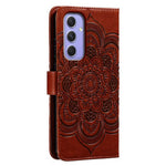 Til Samsung Galaxy A37 5G Etui PU Læder Mandala Præget Design Pung Telefoncover med Håndrem