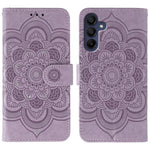 For Samsung Galaxy A37 5G Case Rhinestone Decor PU Leather Mandala Imprint Phone Cover with Wrist Strap
