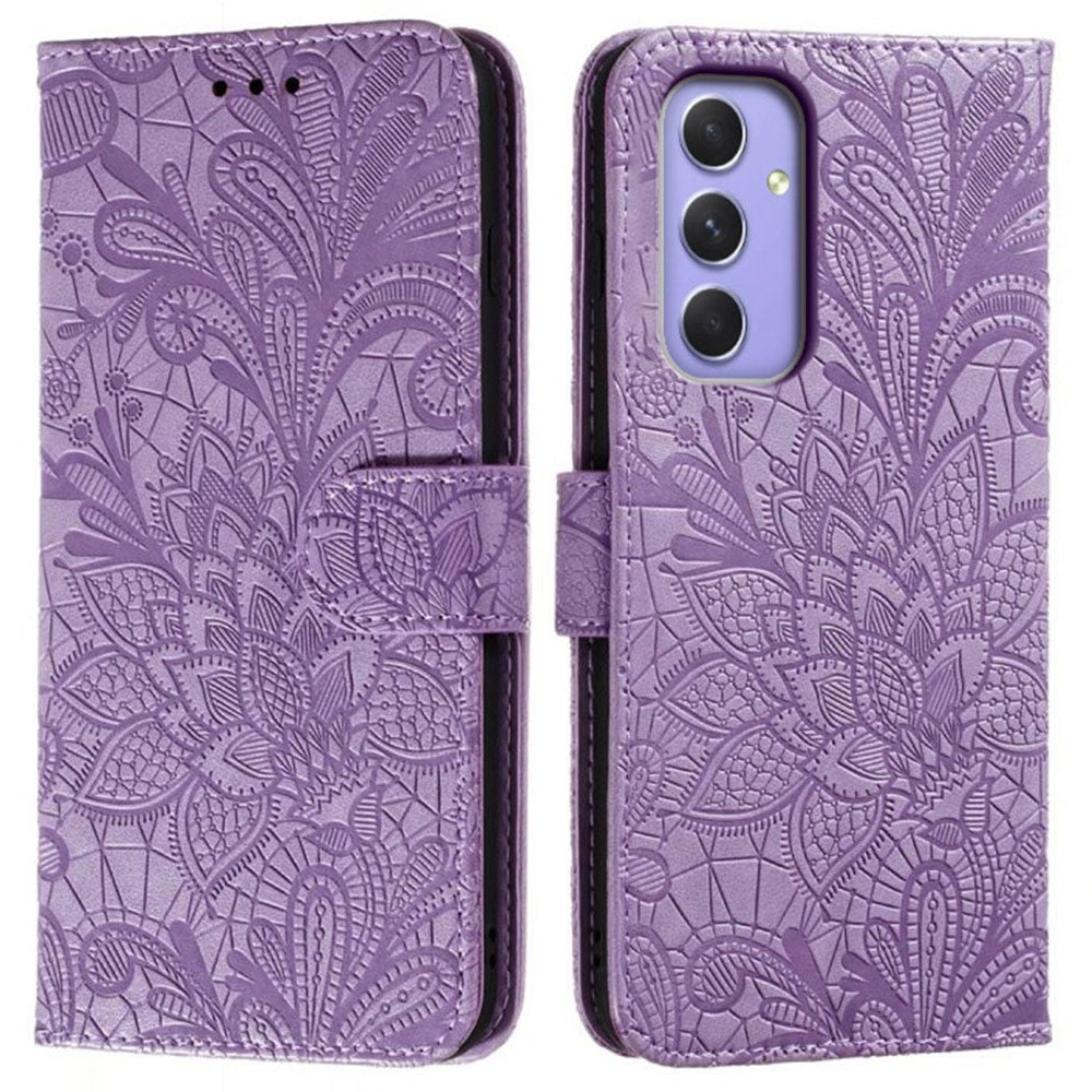 For Samsung Galaxy A37 5G Case Lace Flowers PU Leather Flip Wallet Phone Cover