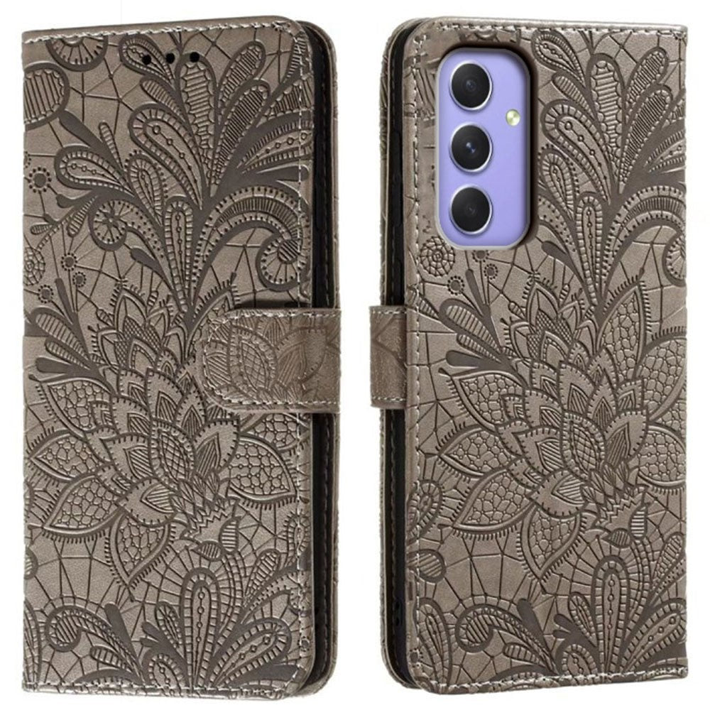 For Samsung Galaxy A37 5G Case Lace Flowers PU Leather Flip Wallet Phone Cover