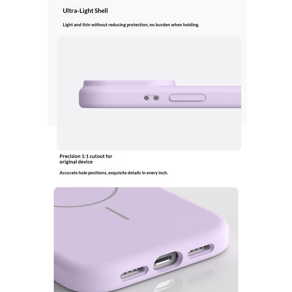 For iPhone 16 Magnetic Case Skin-Friendly Liquid Silicone + PC Phone Cover Compatible with MagSafe