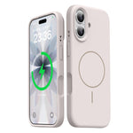 For iPhone 16 Magnetic Case Skin-Friendly Liquid Silicone + PC Phone Cover Compatible with MagSafe