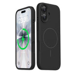 For iPhone 16 Magnetic Case Skin-Friendly Liquid Silicone + PC Phone Cover Compatible with MagSafe