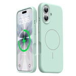 For iPhone 16 Magnetic Case Skin-Friendly Liquid Silicone + PC Phone Cover Compatible with MagSafe